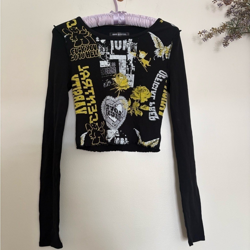 Graphic Devil cotton stretchy Crop Top S/M